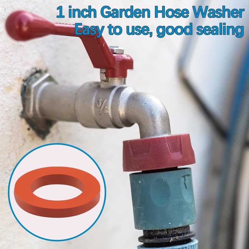 ZDBB 80 Pcs Garden Hose Gasket Rubber Seal, Fits All Standard 3/4 Inch Outdoor Hose Fittings with Heavy Duty Red and Black Self-Locking Tabs to Hold The Gasket Securely in The Fitting - Image 5